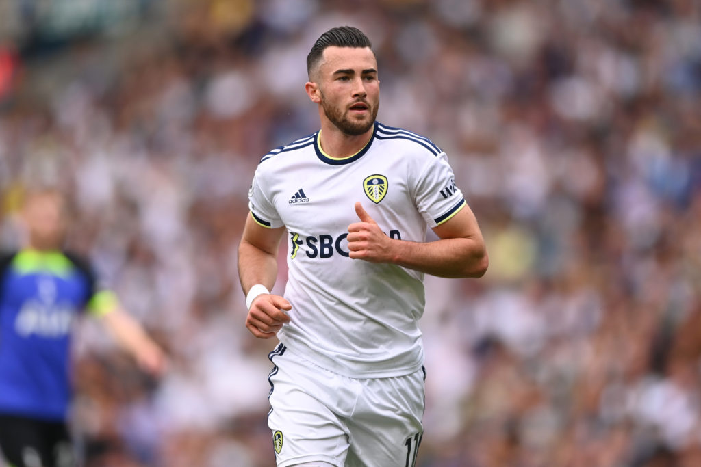 Jack Harrison of Leeds United during the Premier League match between Leeds United and Tottenham Hotspur.