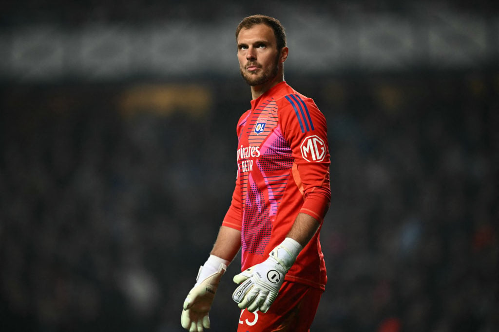 Lucas Perri looks on during match between Rangers and Lyon.