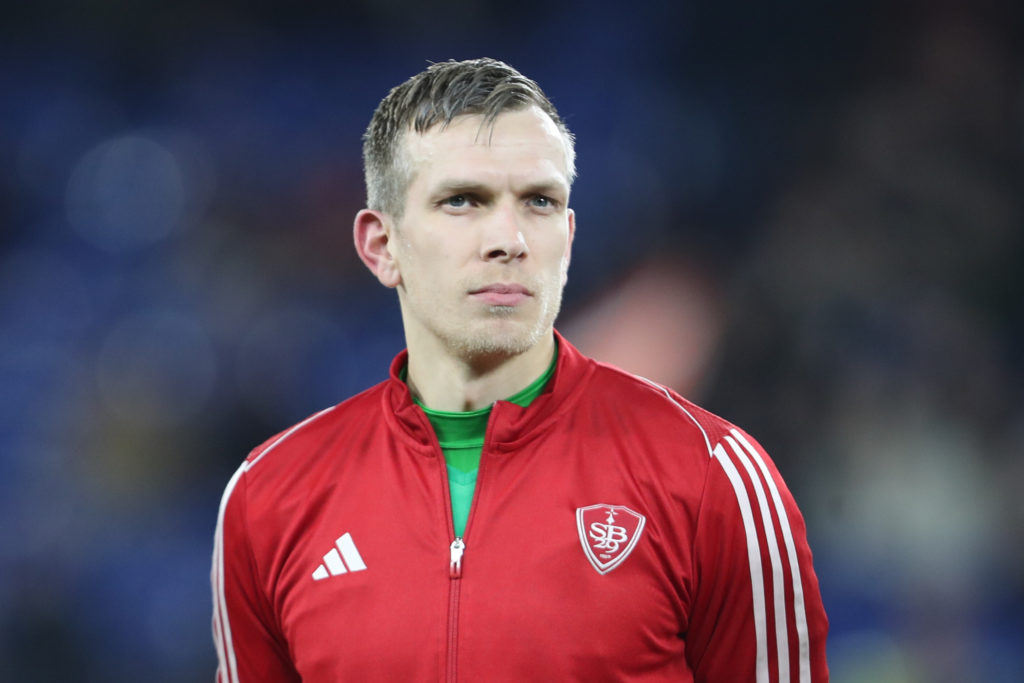 Stade Brest goalkeeper Marco Bizot before a game against Shakhtar Donetsk.