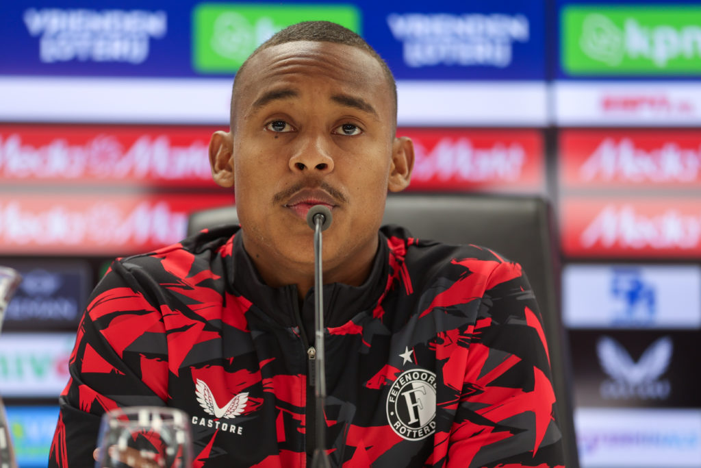 Igor Paixao of Feyenoord during the press conference during the Dutch Eredivisie match between Feyenoord and PSV.