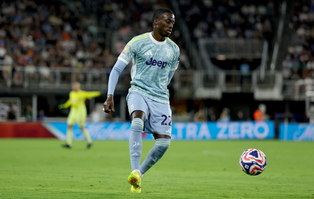 Timothy Weah in action for Juventus against Al Ain FC.