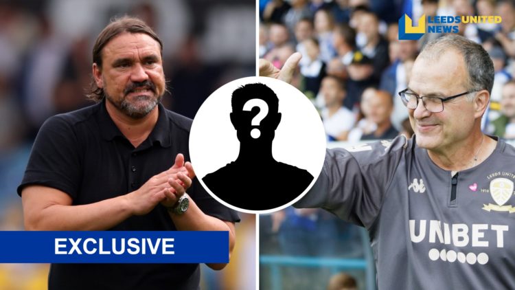 Daniel Farke applauds Leeds fans as Marcelo Bielsa waves to the Elland Road support.