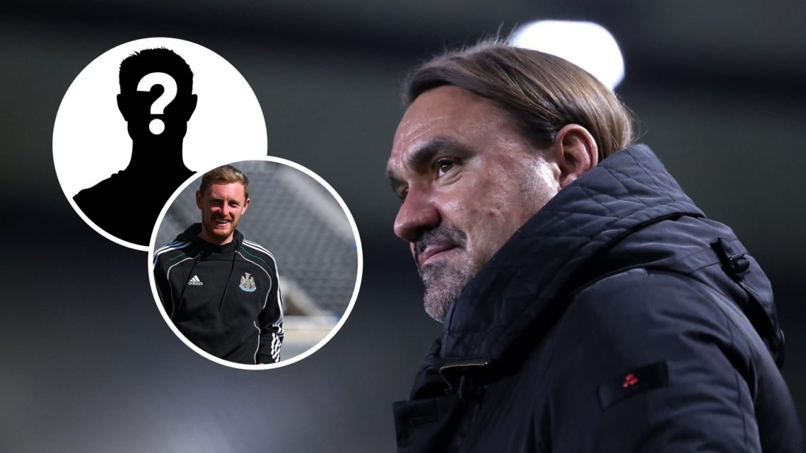 Sean Longstaff ahead of a Newcastle game and Daniel Farke in charge of Leeds.