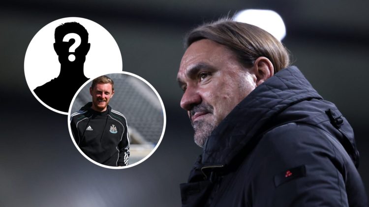 Sean Longstaff ahead of a Newcastle game and Daniel Farke in charge of Leeds.