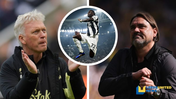 Split image of Everton manager David Moyes applauding the fans, and Leeds United manager Daniel Farke fist pumping. Inset a picture of Juventus pla...