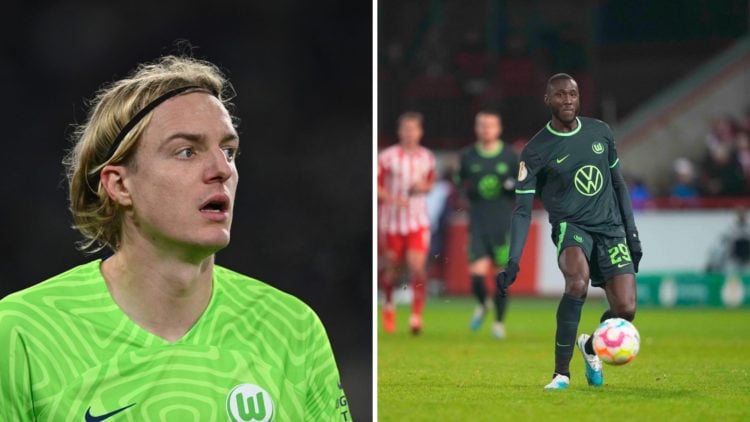 Josuha Guilavogui and Sebastiaan Bornauw in action for Wolfsburg.