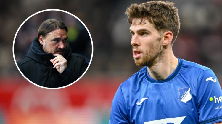 Leeds United manager Daniel Farke (left) and Hoffenheim midfielder Anton Stach (right)