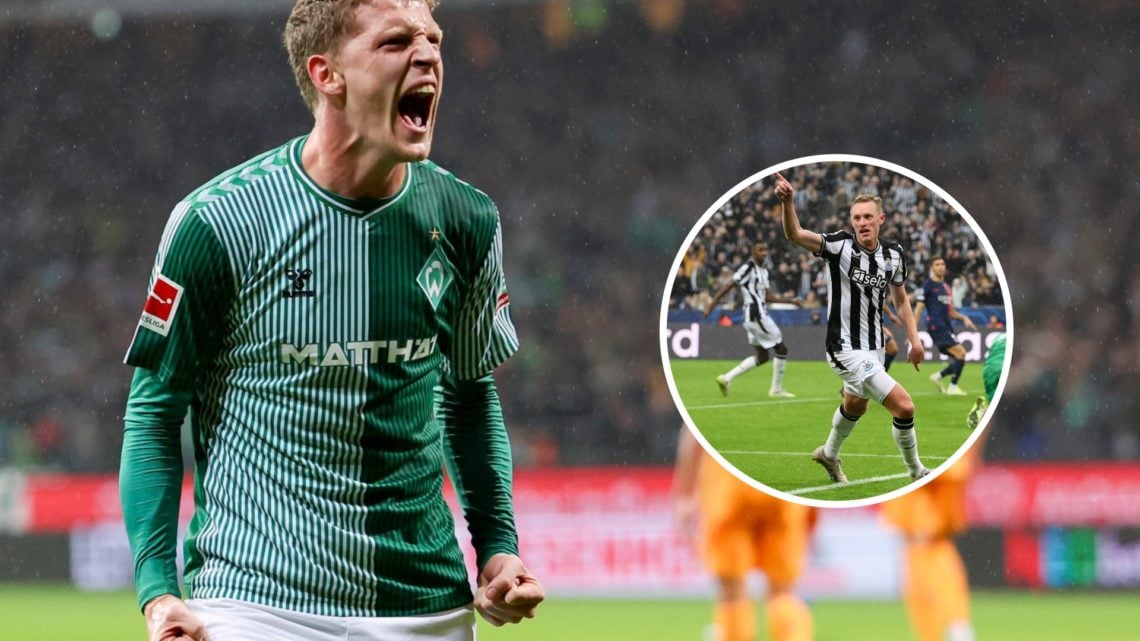 SV Werder Bremen's Jens Stage and Newcastle United's Sean Longstaff