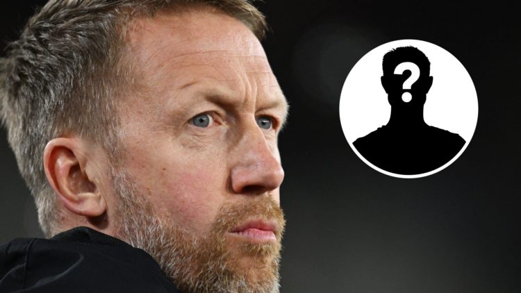 Graham Potter looks on during a West Ham match.