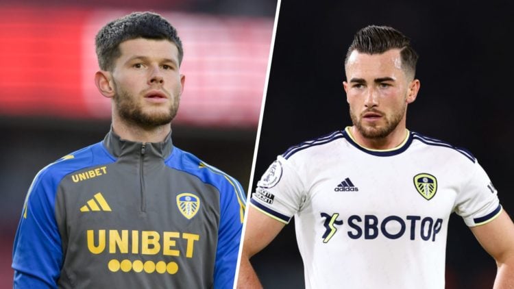 Leeds United goalkeeper Illan Meslier (left) and winger Jack Harrison (right)