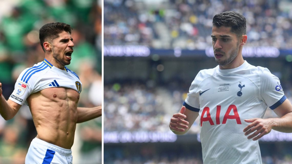 Manor Solomon in action for Leeds United last season, and Tottenham before that.