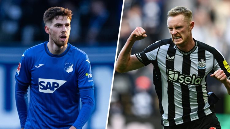 Hoffenheim midfielder Anton Stach and Newcastle midfielder Sean Longstaff