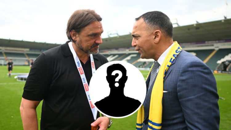 Daniel Farke and Paraag Marathe have a conversation after Leeds win promotion.