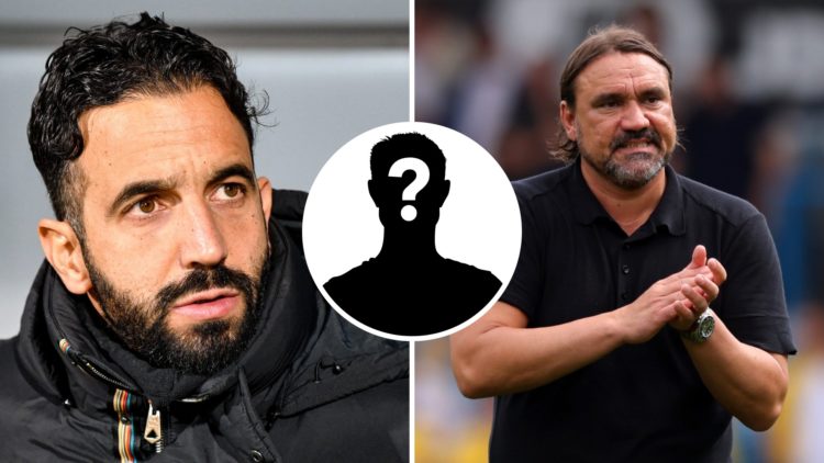 Ruben Amorim and Daniel Farke during Leeds United and Manchester United matches in 2024-25.