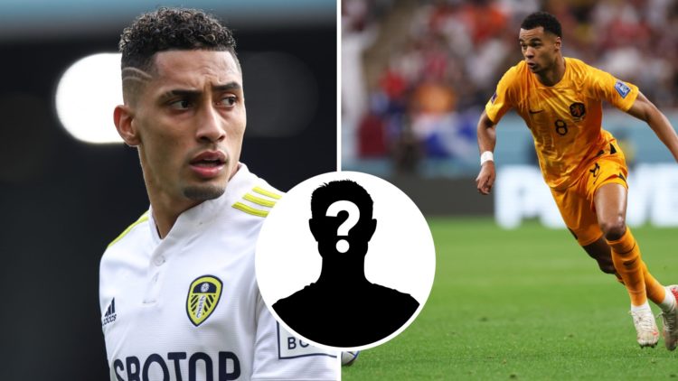 Raphinha during his Leeds days and Cody Gakpo in action for The Netherlands.