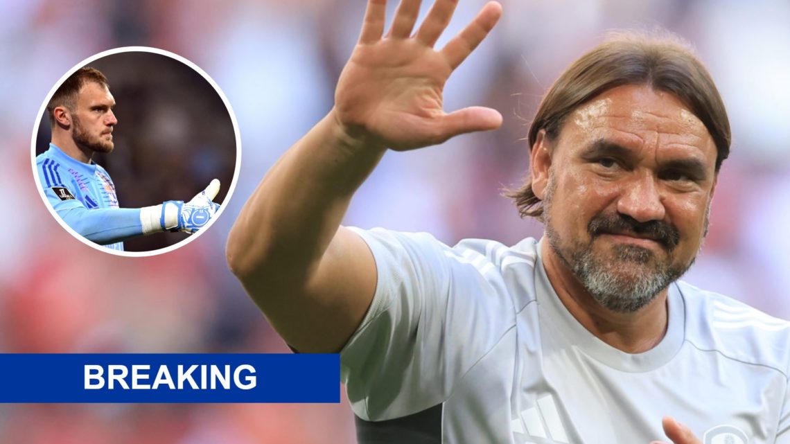 Lucas Perri in action for Lyon and Daniel Farke during Leeds' draw with Man United.