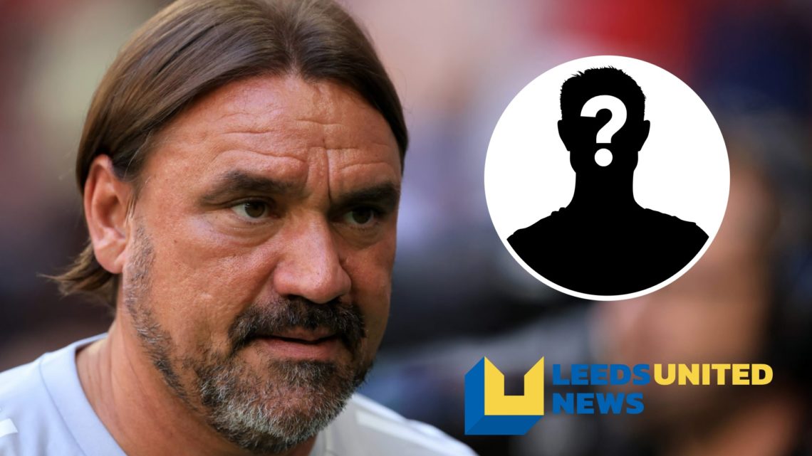 Leeds United manager Daniel Farke during a pre-season friendly. Inset a picture of a mystery player.