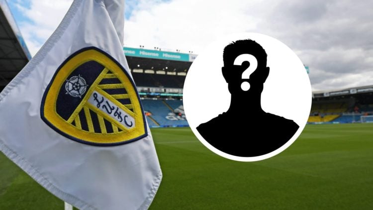 A general view of Leeds United's Elland Road stadium before a game. Inset a picture of a mystery player.