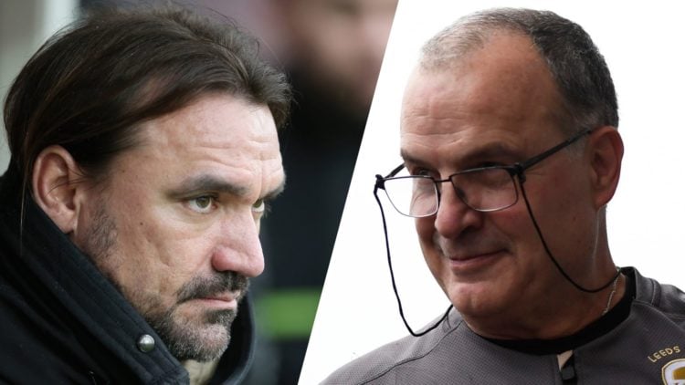 Daniel Farke of Leeds United (left) and Argentinian Marcelo Bielsa (right)