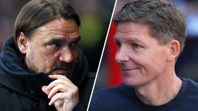Leeds manager Daniel Farke (left) and Crystal Palace manager Oliver Glasner (right)