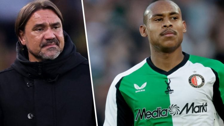 Daniel Farke Leeds United manager. Igor Paixao playing for Feyenoord.