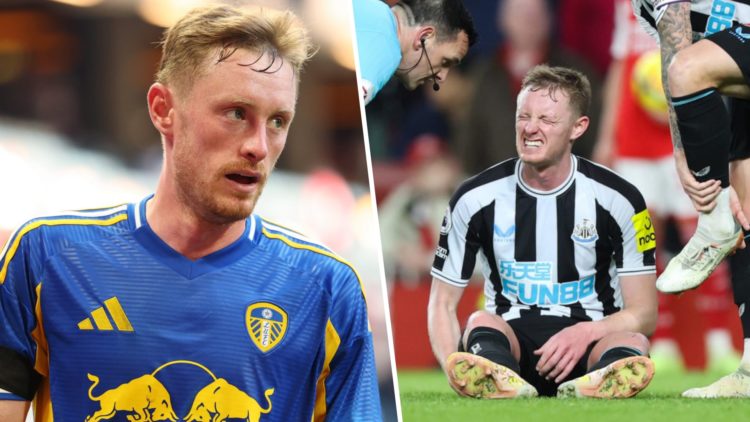 Sean Longstaff playing for Leeds United & Newcastle United.