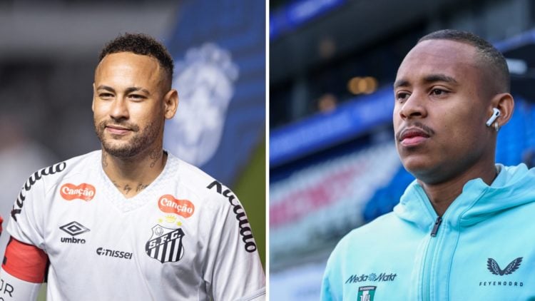 Neymar captains Santos and Igor Paixao in action for Feyenoord.