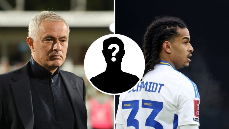 Jose Mourinho during a Fenerbahce game and Isaac Schmidt in FA Cup action for Leeds.