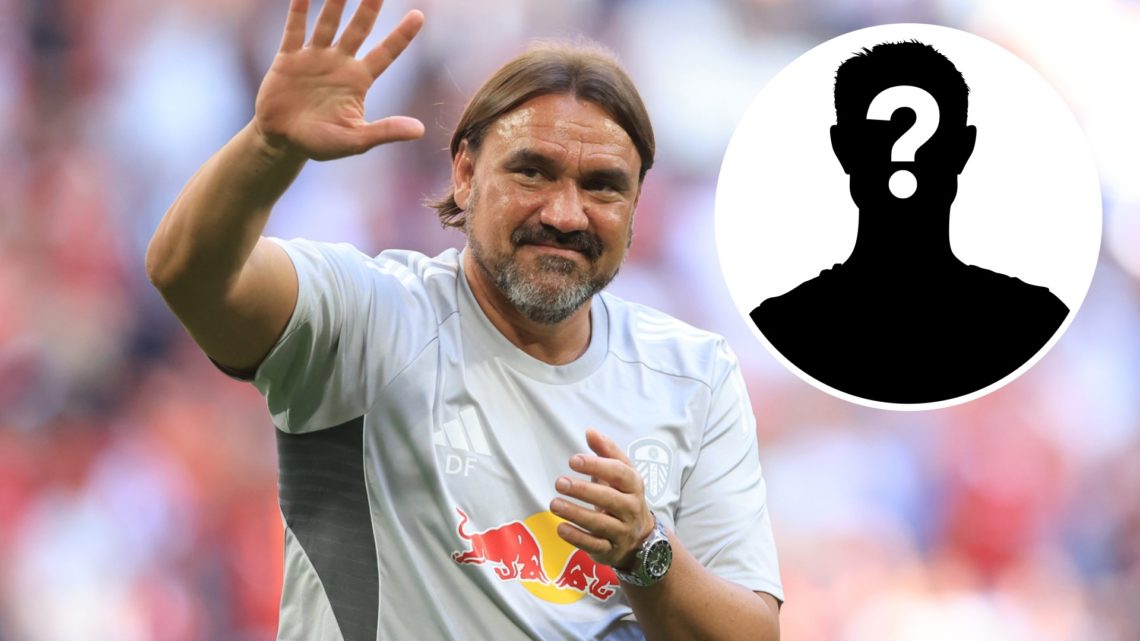 Leeds United manager Daniel Farke waves at fans. Inset, LUN Mystery player.