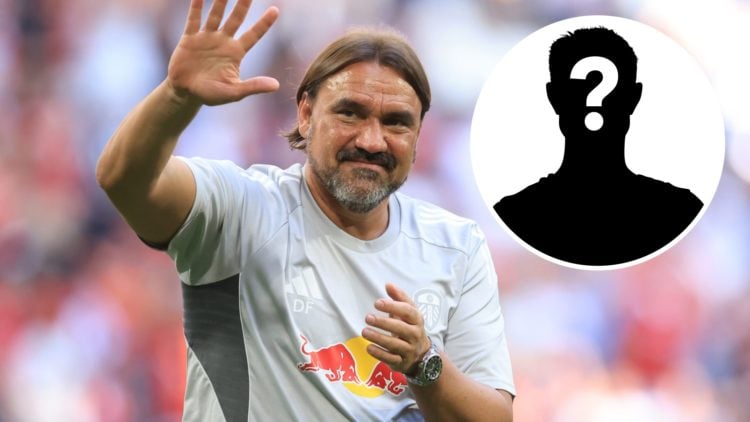 Leeds United manager Daniel Farke waves at fans. Inset, LUN Mystery player.