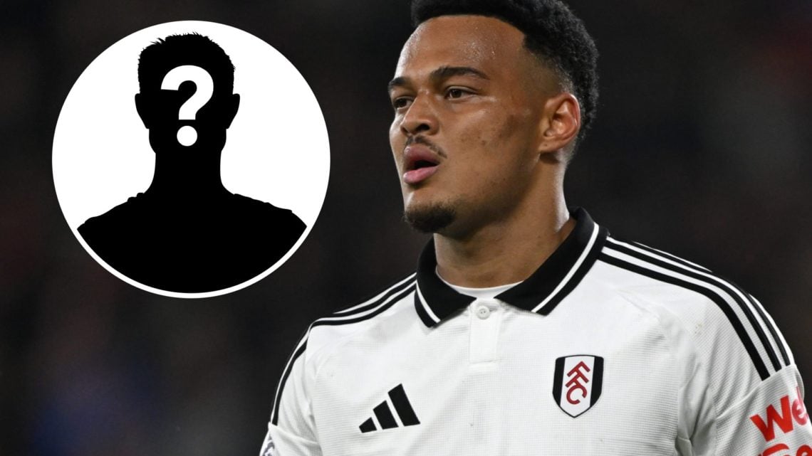 Close up image of Fulham striker Rodrigo Muniz in action against Bournemouth. Inset: A mystery figure.