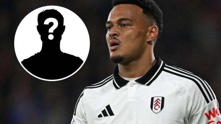 Close up image of Fulham striker Rodrigo Muniz in action against Bournemouth. Inset: A mystery figure.