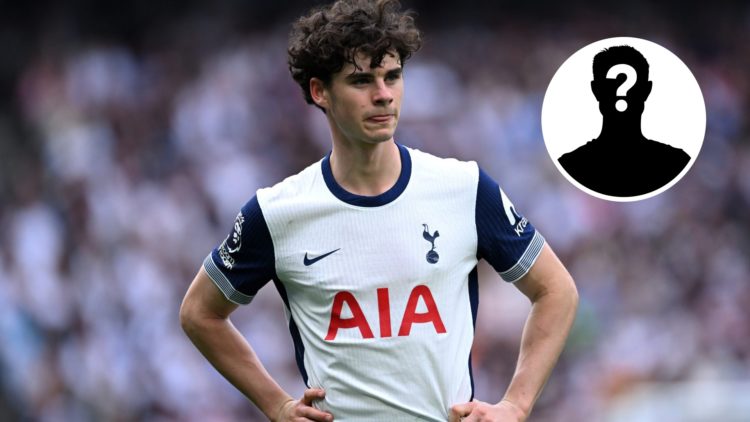 Archie Gray looks on during a Tottenham match last season.