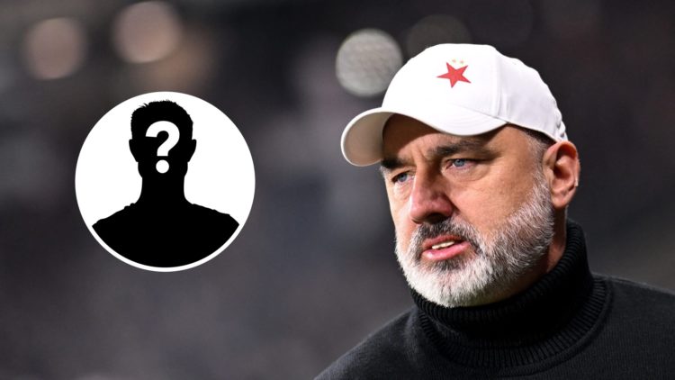 Slavia Prague manager Jindřich Trpišovský during a match.