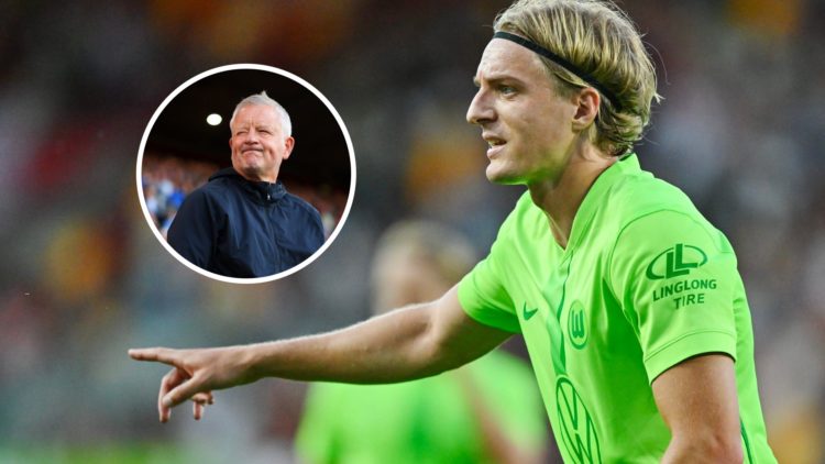 Sebastiaan Bornauw in action for Wolfsburg and Chris Wilder while in charge of Sheffield United.
