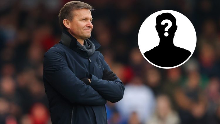 Former Leeds United manager Jesse Marsch looking on. Inset, LUN mystery player icon.