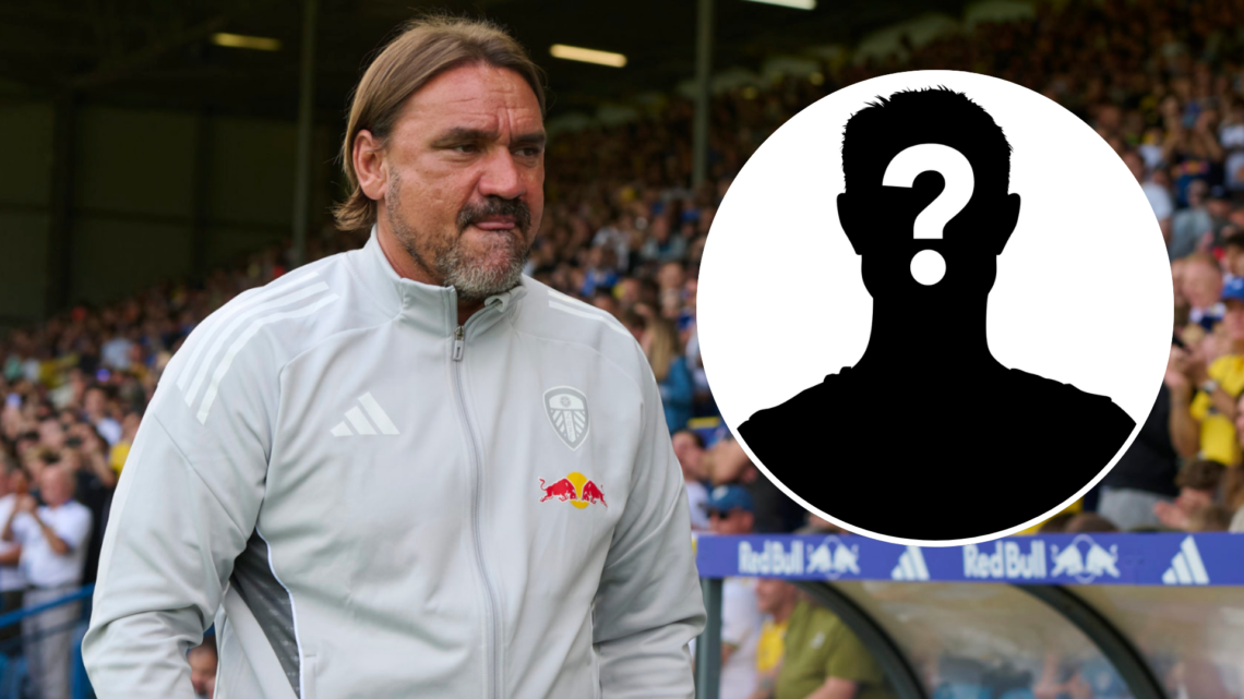 Leeds United manager Daniel Farke and mystery player icon.