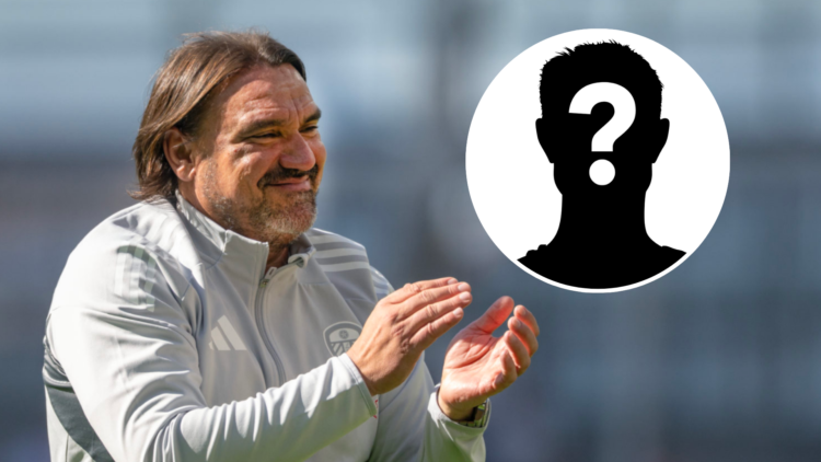 Daniel Farke, Leeds United manager alongside mystery player icon.