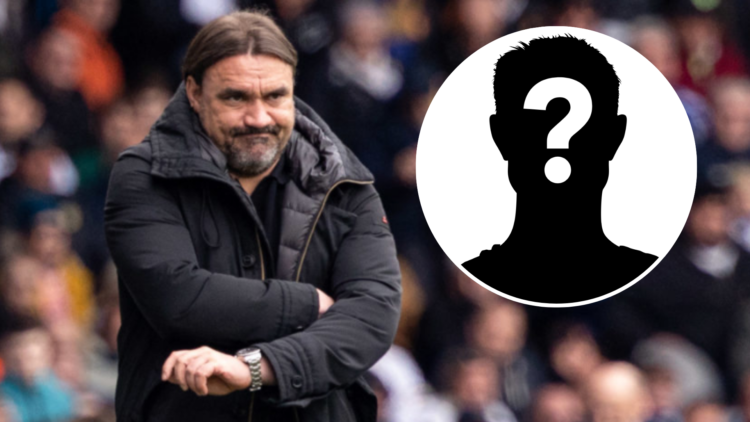 Daniel Farke alongside mystery player icon.