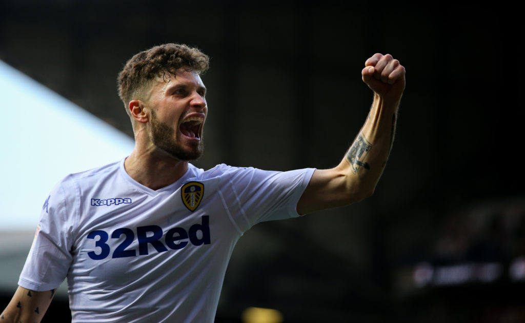 Mateusz Klich playing for Leeds United.