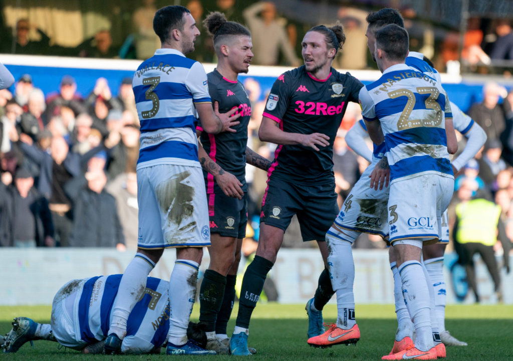 Kalvin Phillips is sent off during Queens Park Rangers v Leeds United - Sky Bet Championship
