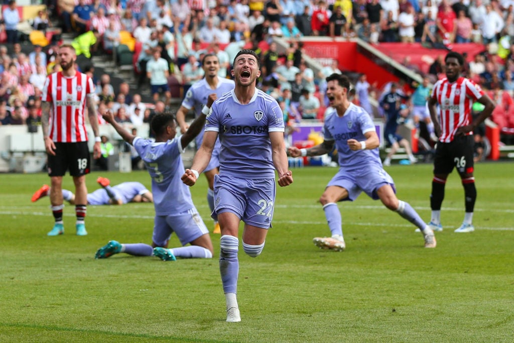 Jack Harrison scoring the winner for Leeds v Brentford.