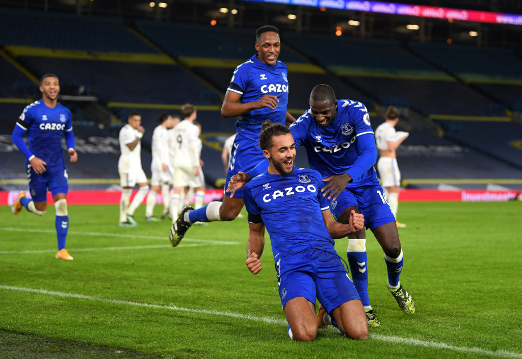 Dominic Calvert-Lewin playing for Everton.