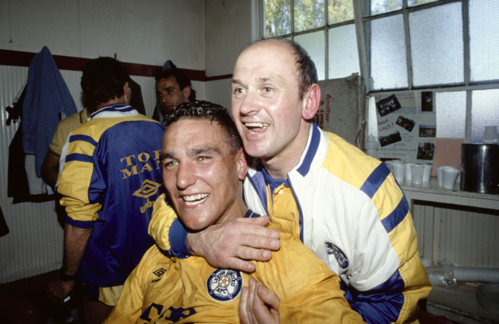 Vinnie Jones playing for Leeds United.
