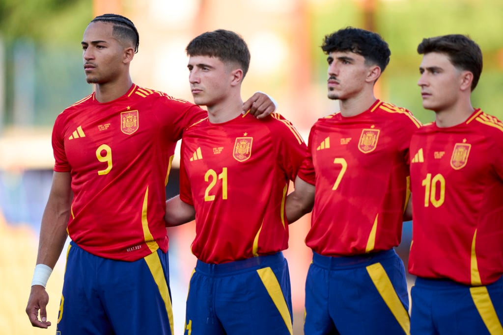 Pablo Torre and Mateo Joseph in action for Spain's U21 side.