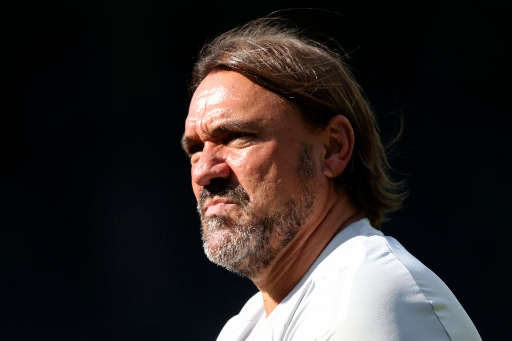 Daniel Farke watches Leeds v Villarreal.