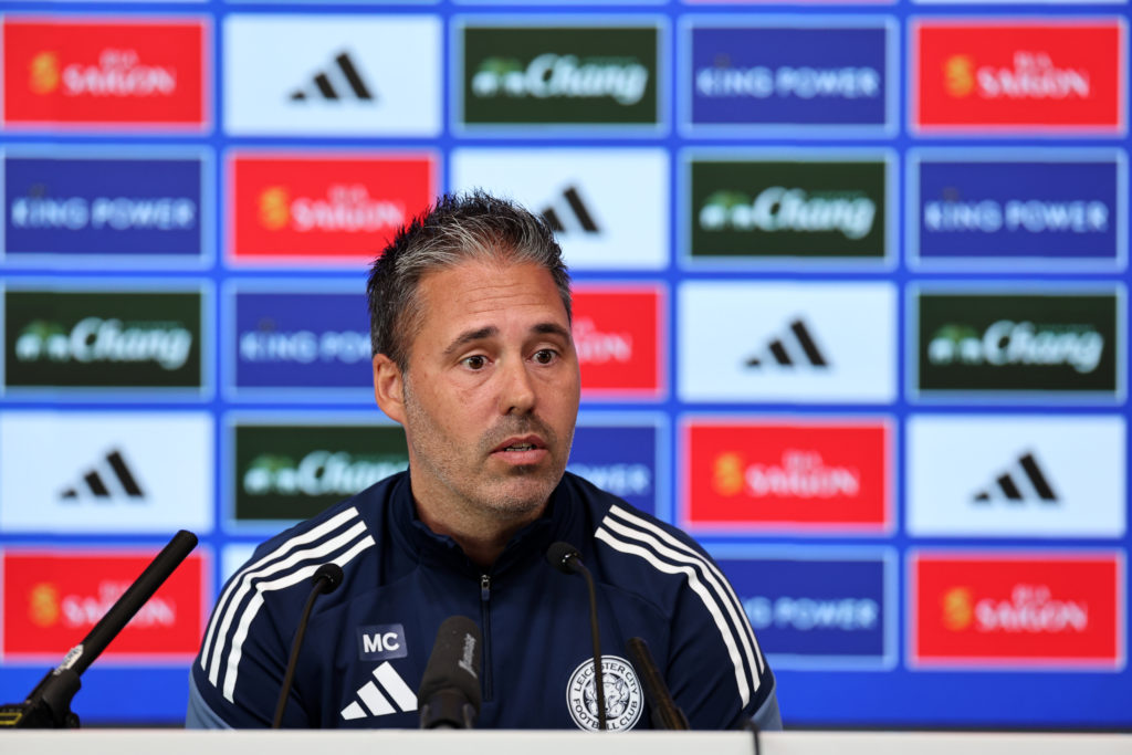 Martí Cifuentes manager of Leicester City during a Leicester City press conference.