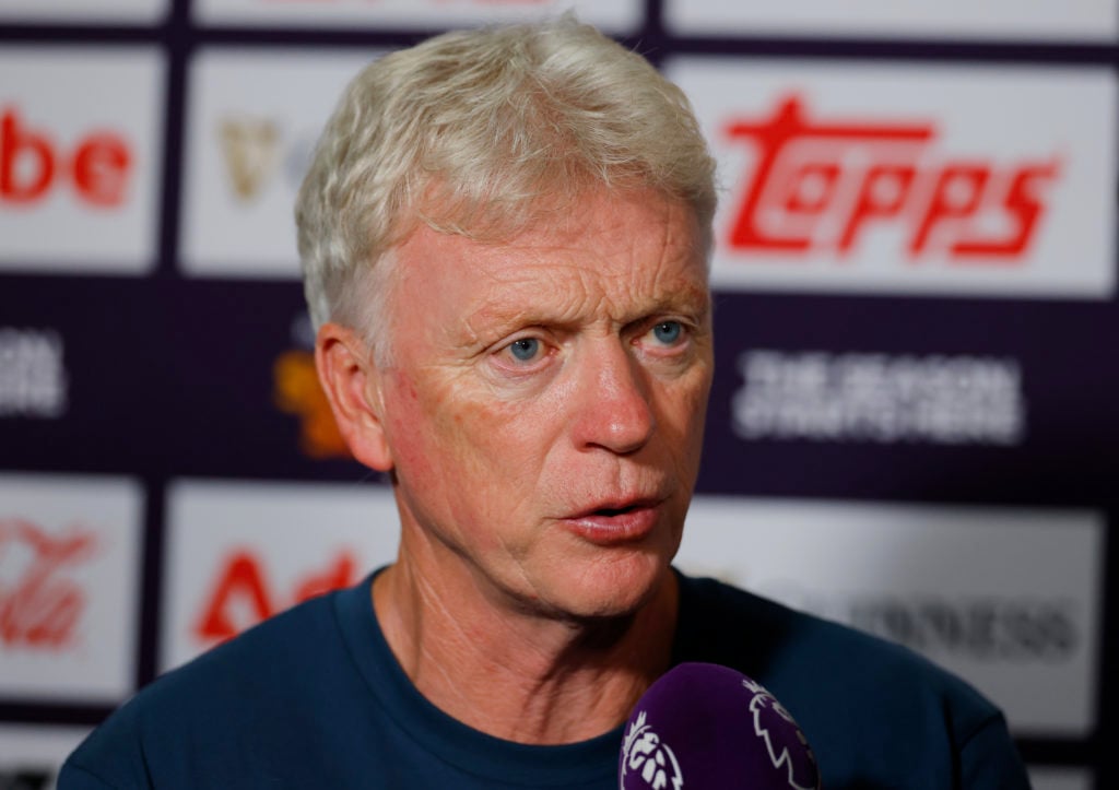 David Moyes, Head Coach of Everton, talks to the press.