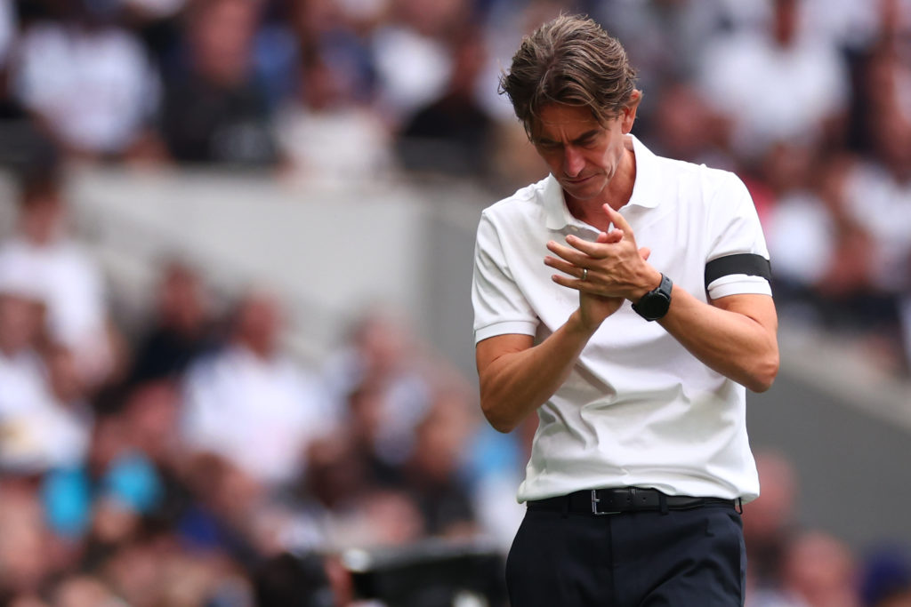 Manager Thomas Frank applauds during Tottenham Hotspur v Burnley - Premier League