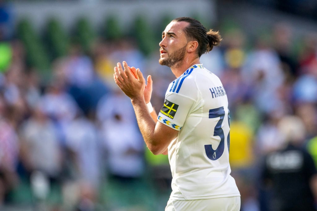 Jack Harrison playing for Leeds United.